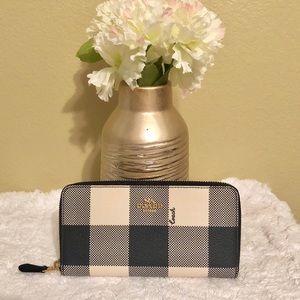 Coach Bags - COACH blue gingham accordion wallet Coach Bags - COACH blue gingham accordion wallet